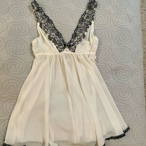 White with black accents nightie
